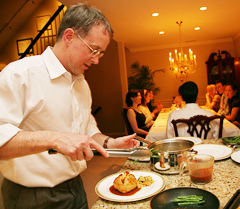 Jamie Rankin preparing dinner