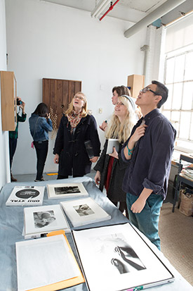 Artist at Work students in front room of studio