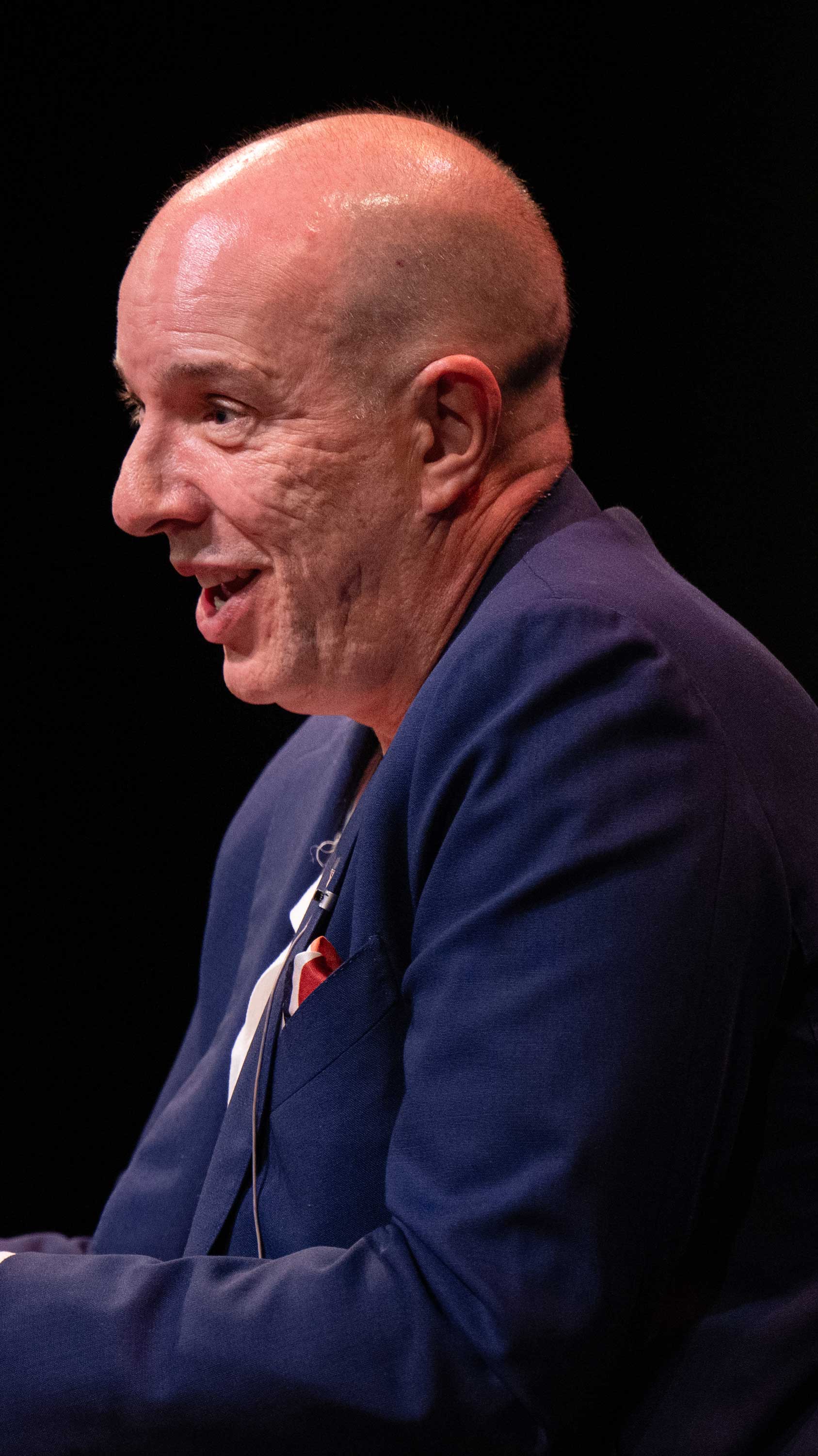 Romero speaks onstage