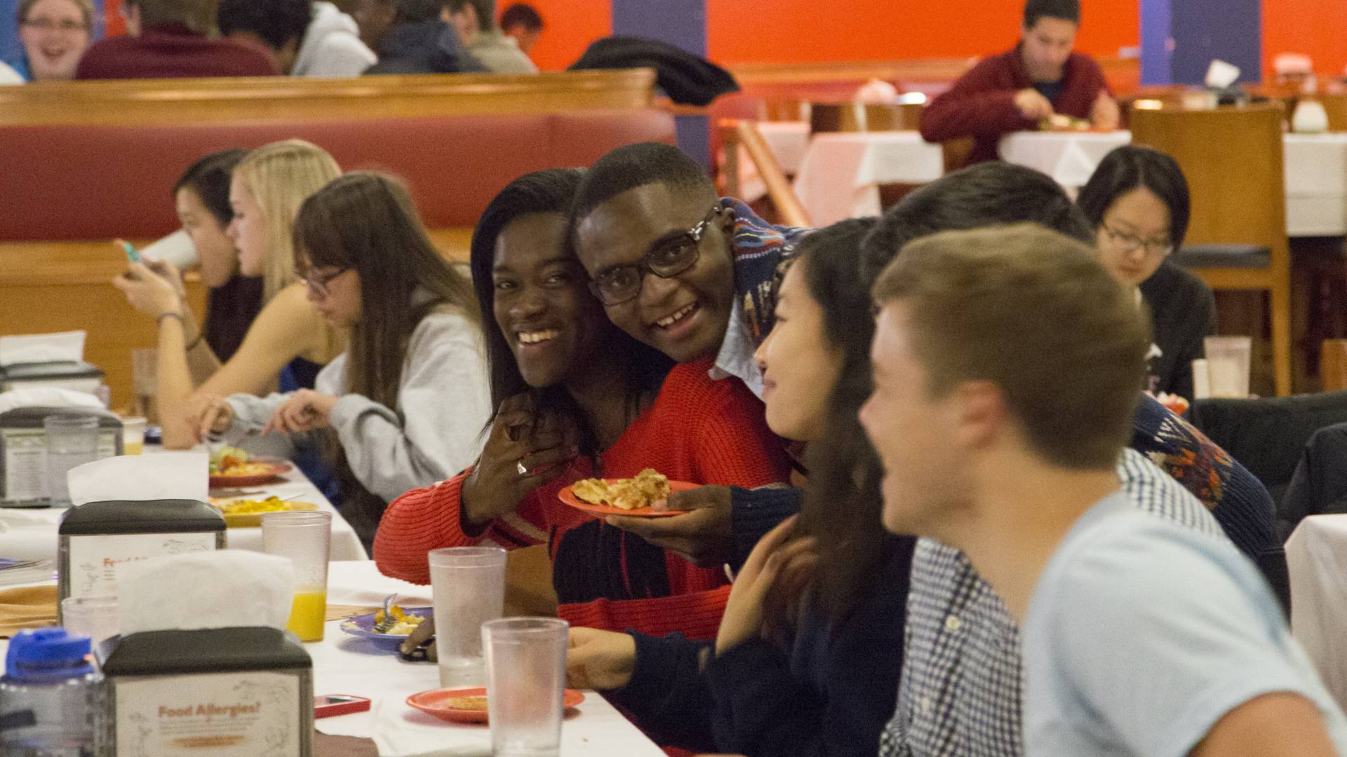Students eating at Butler Wilson dining hall