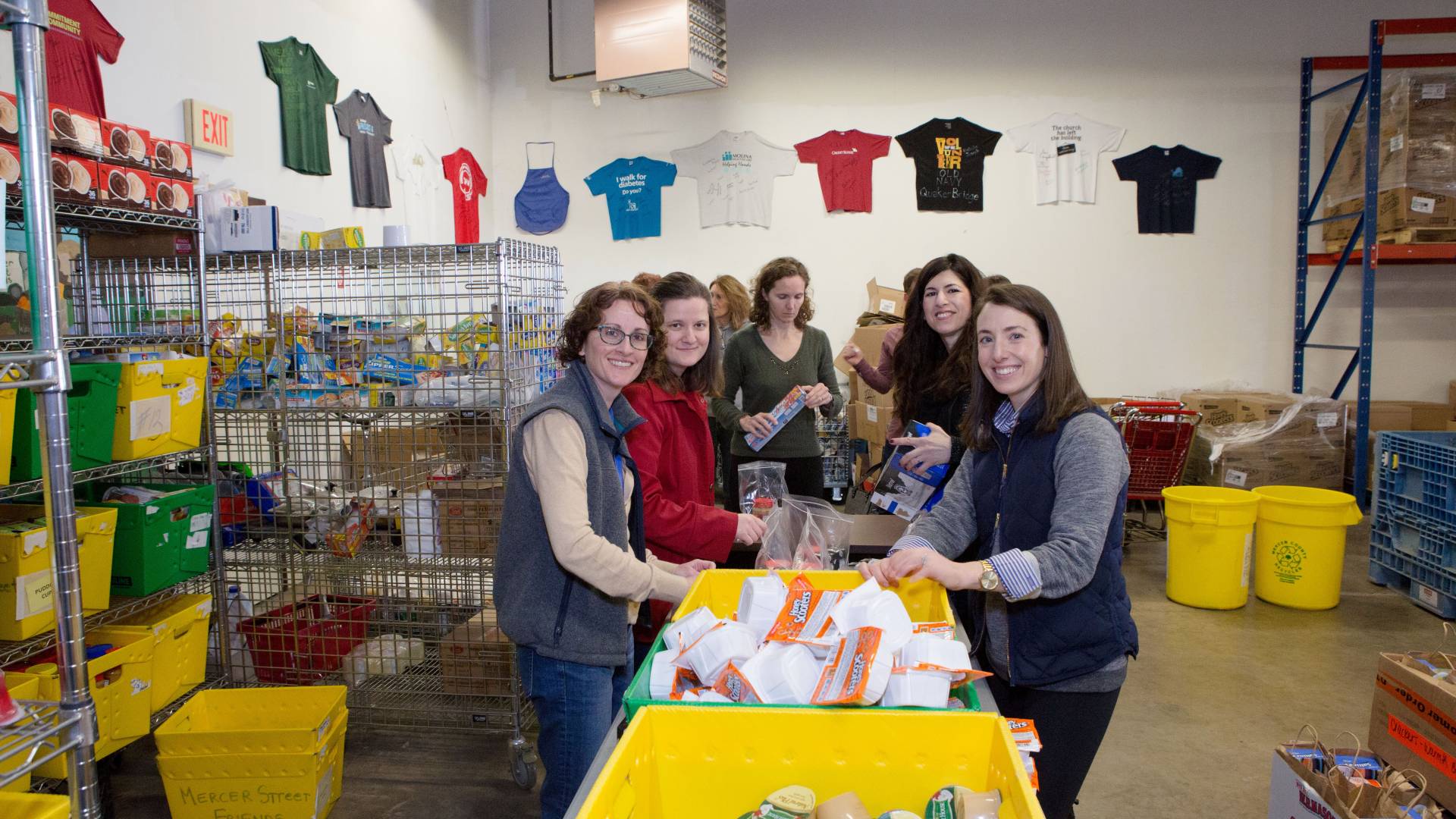 Princeton staff members volunteer at a local pantry. 