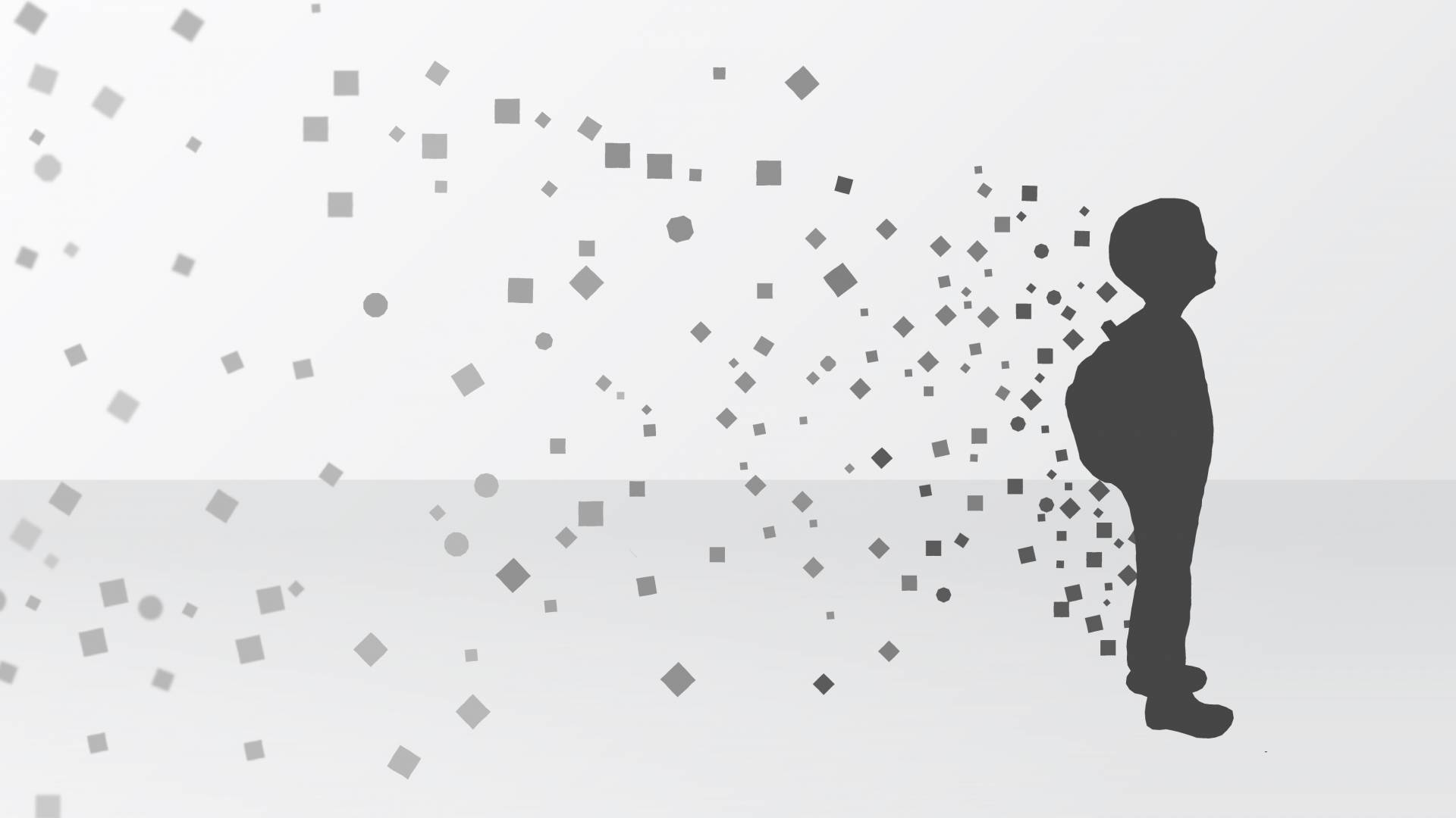 Data points create silhouette of child