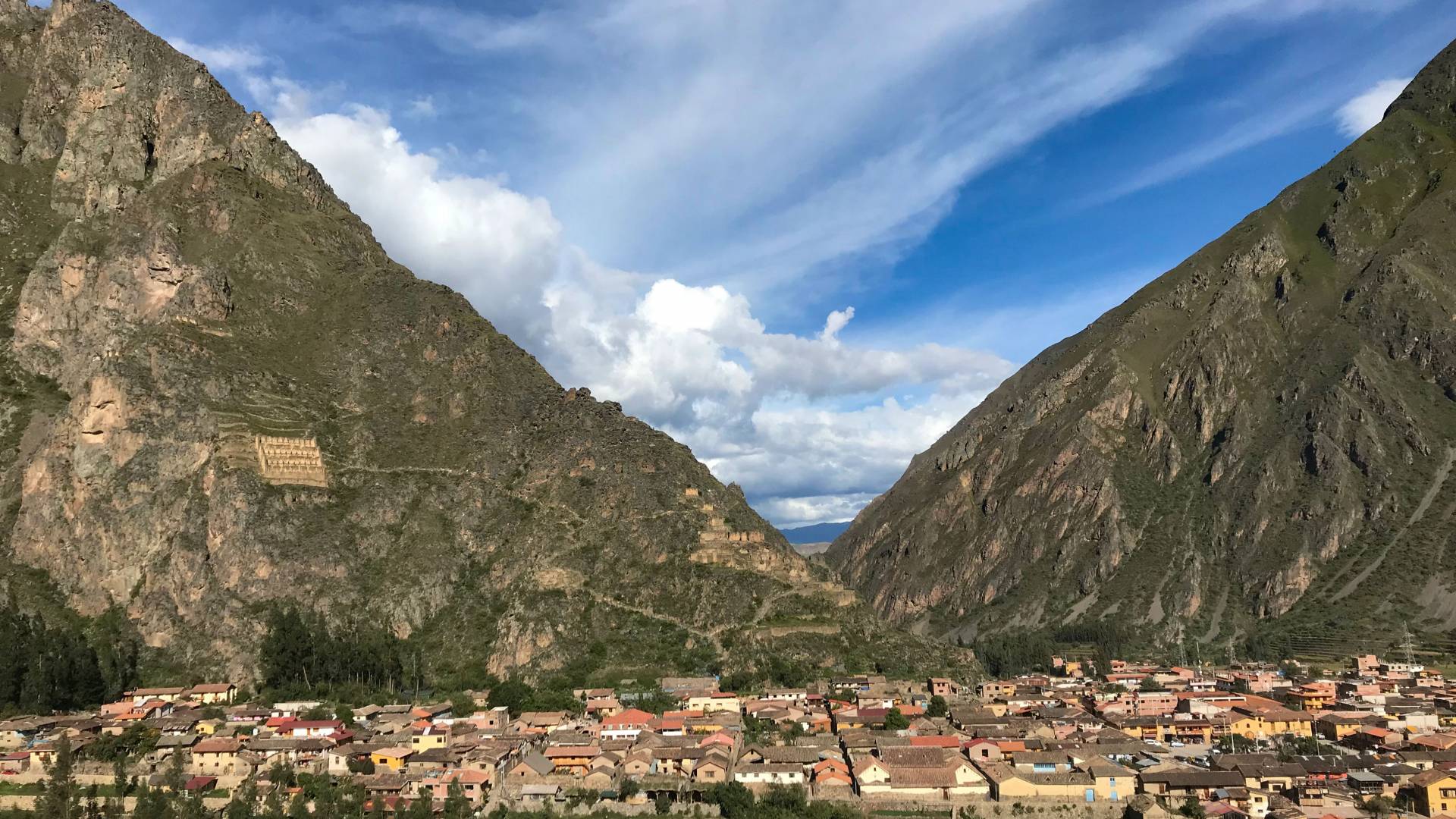 Ollantaytambo ruins above town