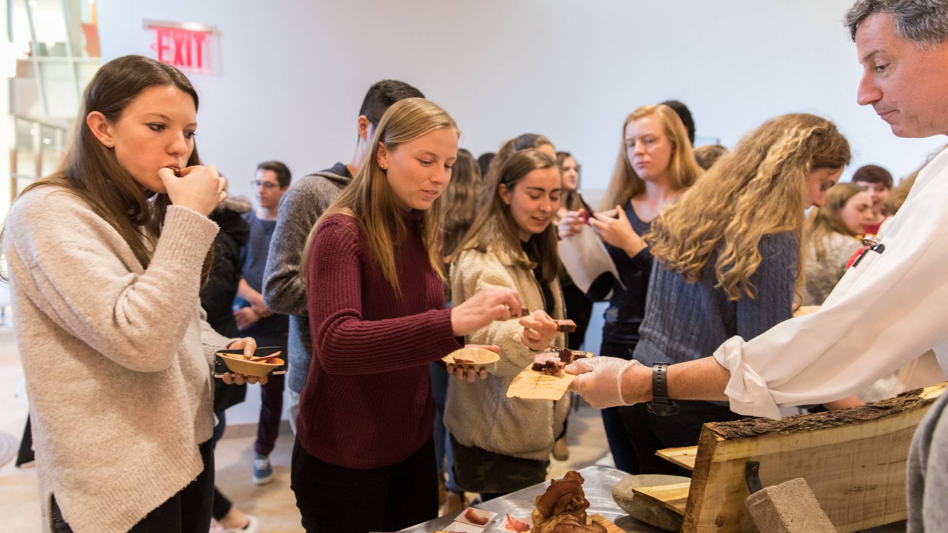 Students tasting food