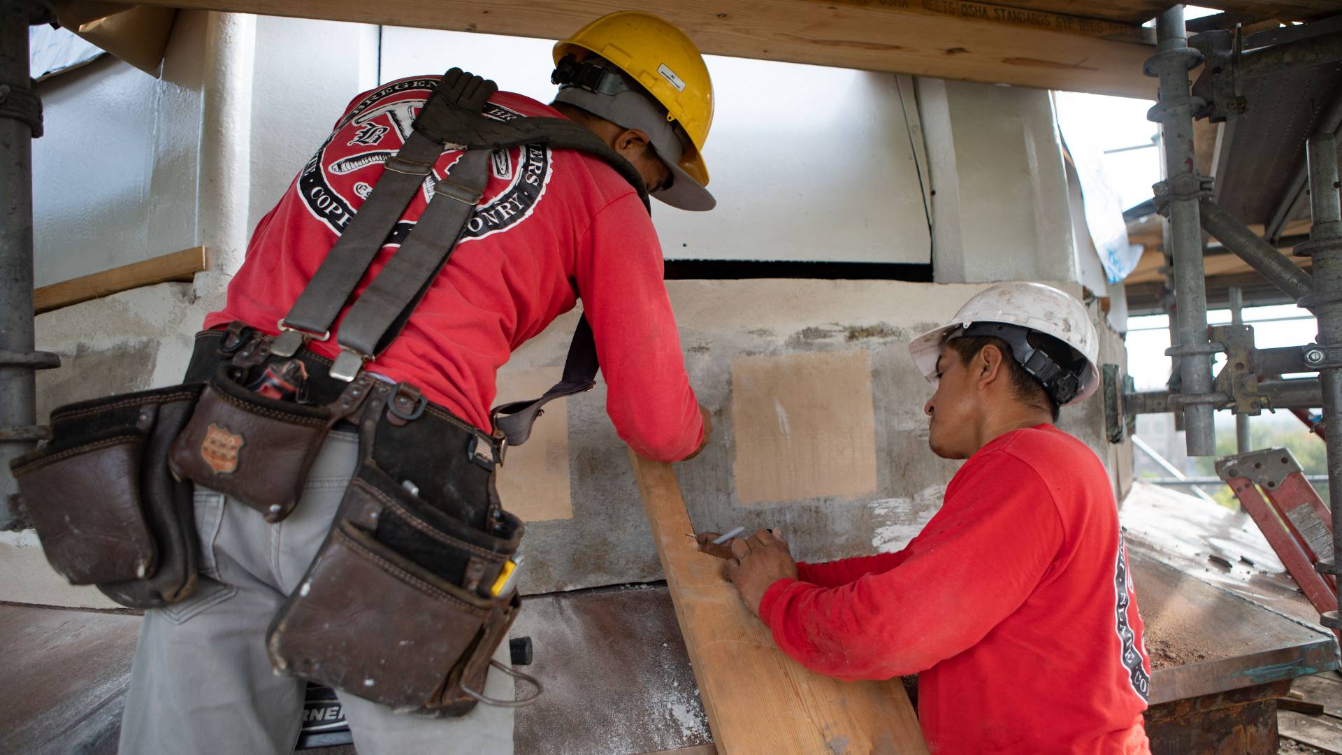 Workings measuring on Nassau Hall cupola
