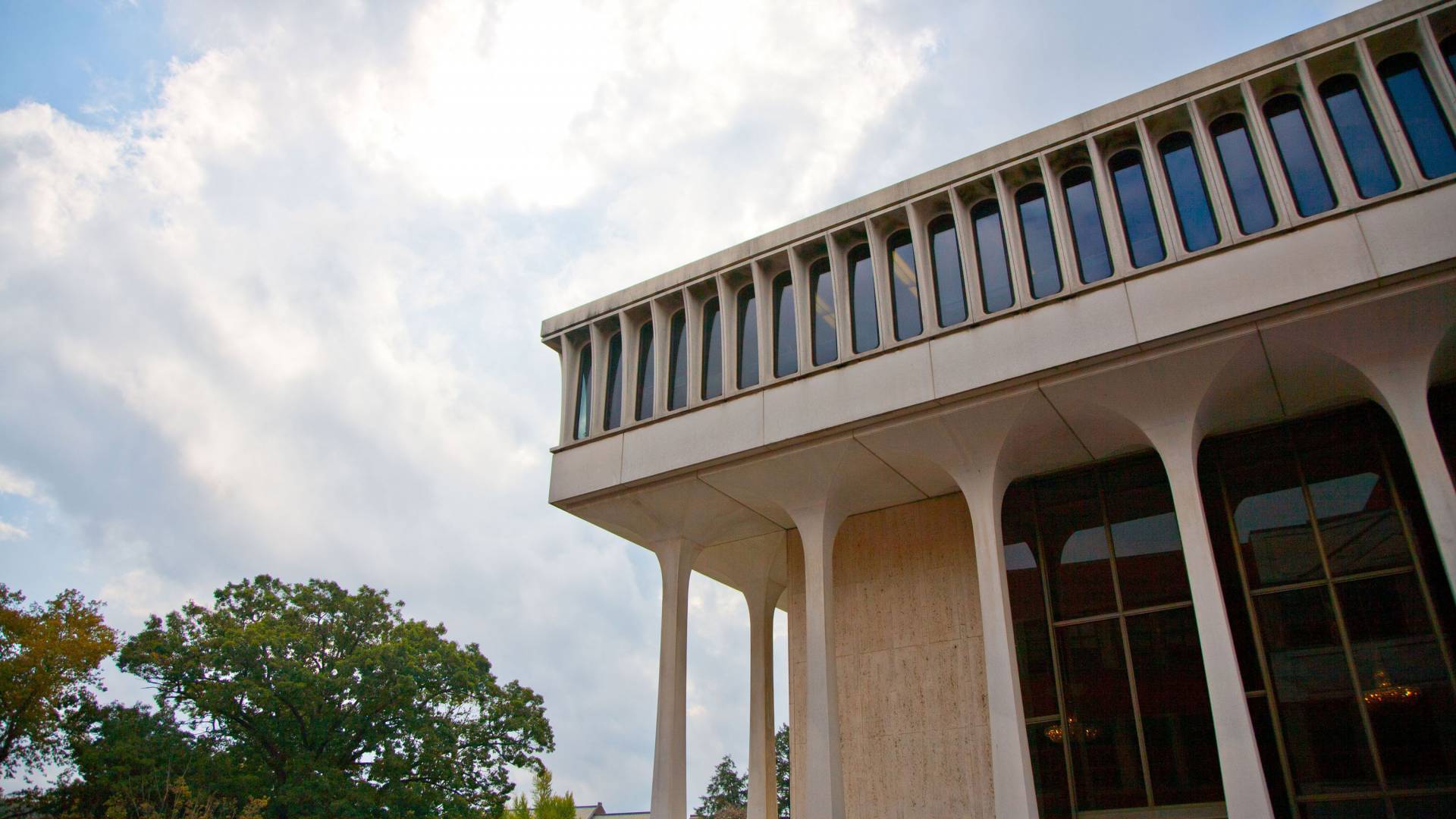 Robertson Hall with sky behind it