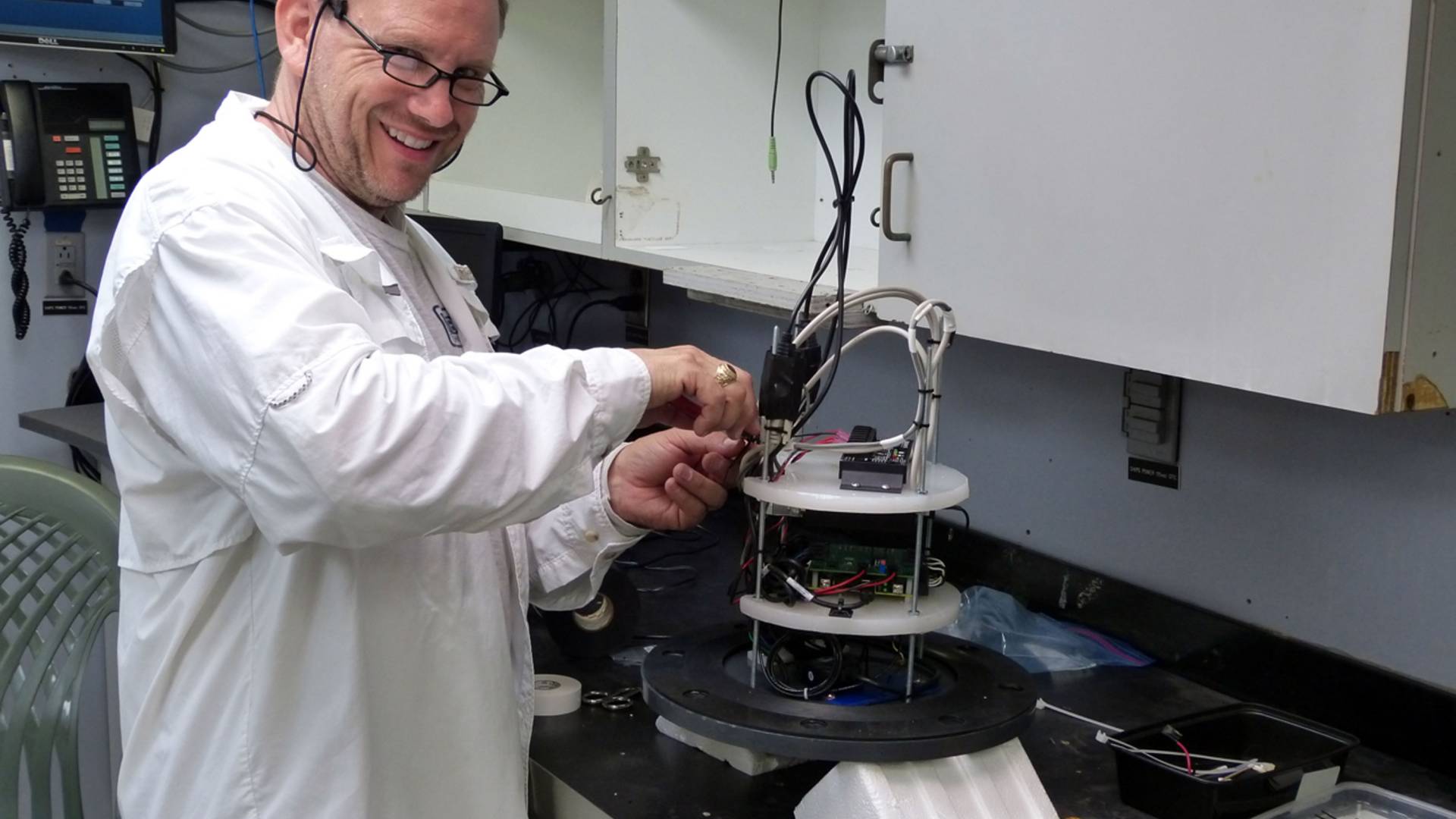 Harold “Bud” Vincent researching