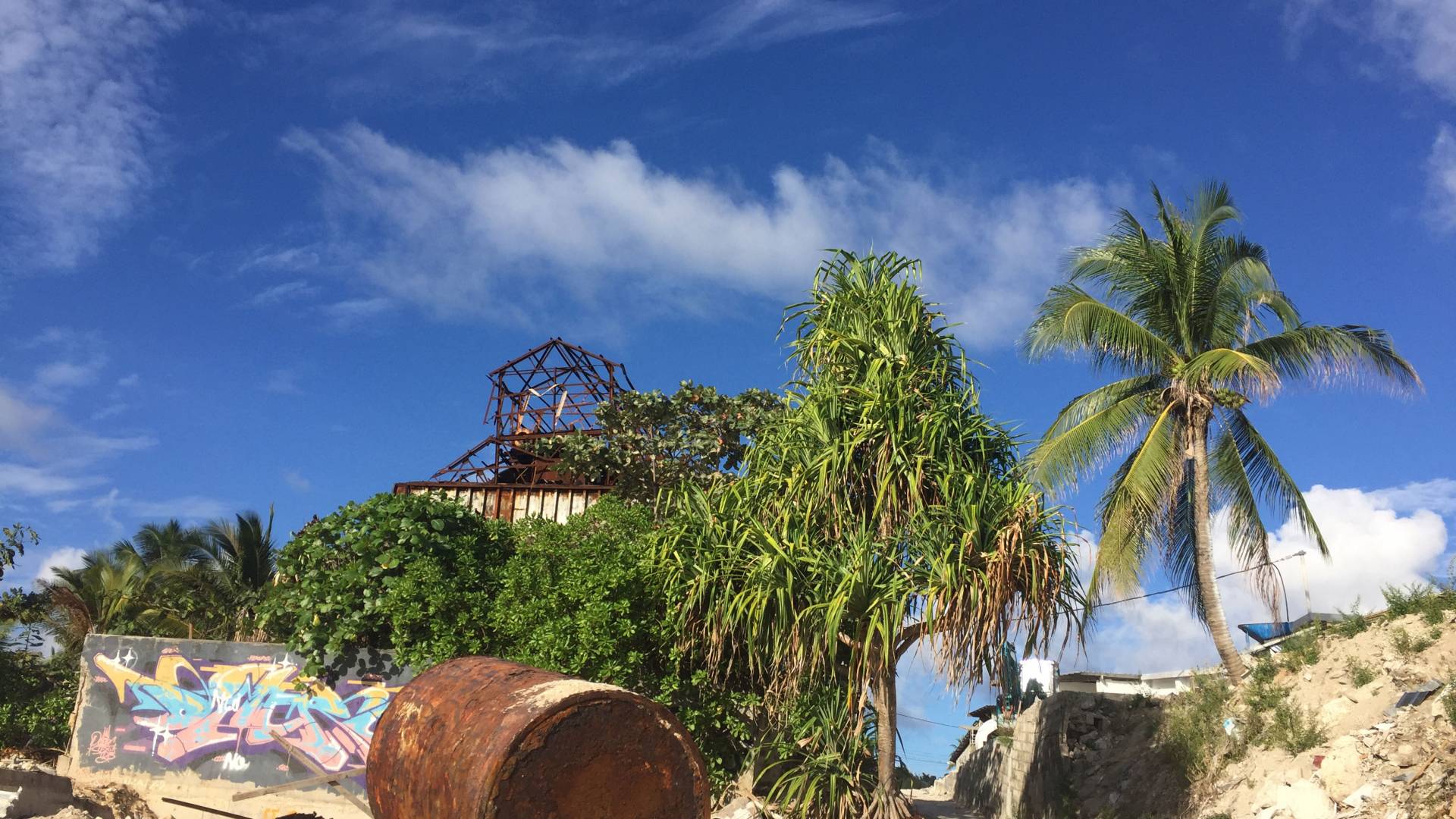 Man-made debris litters Nauru