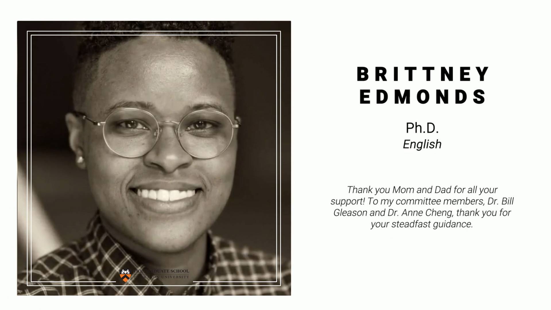 Brittney Edmonds, PhD English. Thank you Mom and Dad for all your support! To my committee members, Dr. Bill Gleason and Dr. Anne Cheng, thank you for your steadfast guidance.