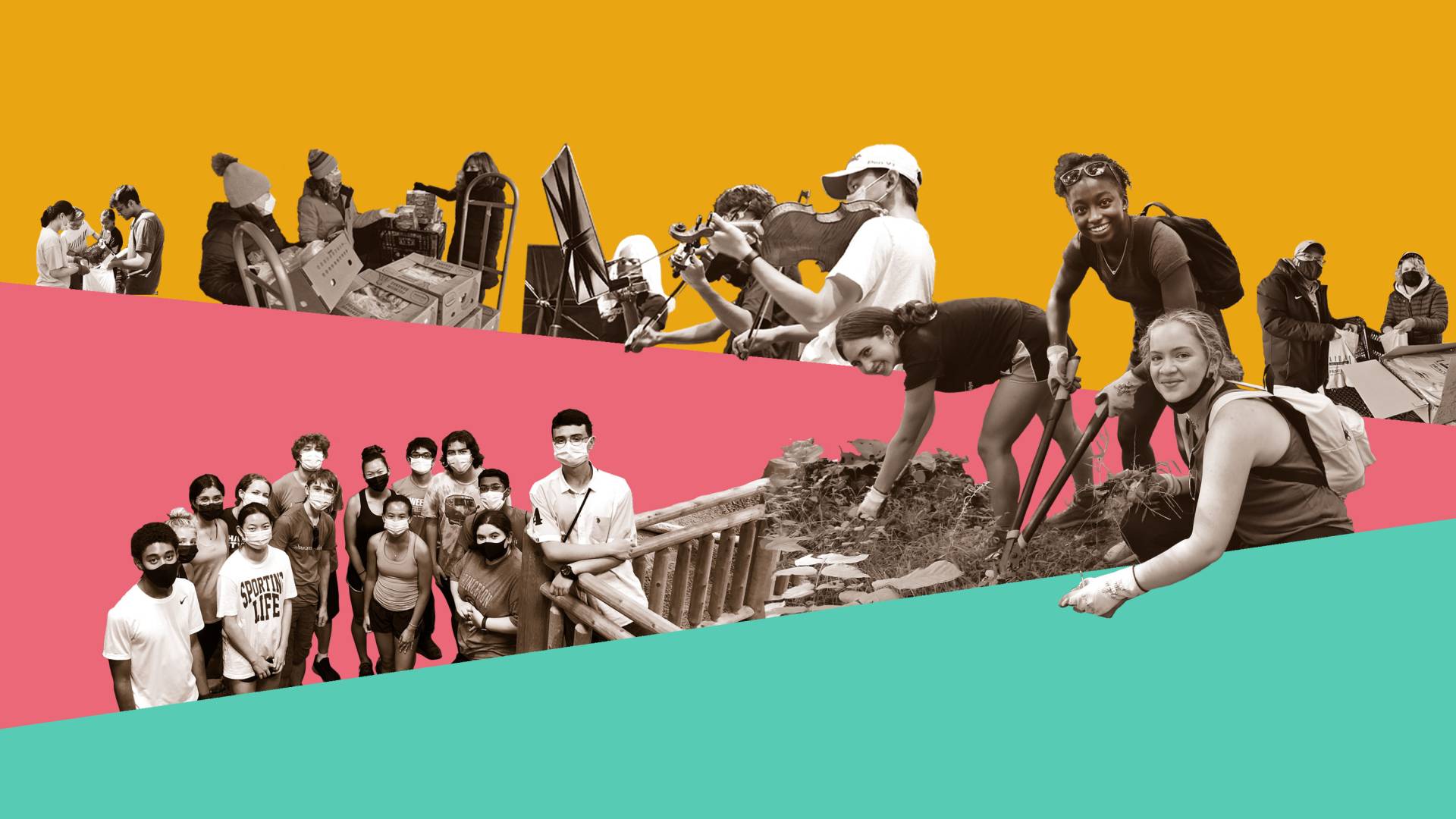 community members doing acts of service