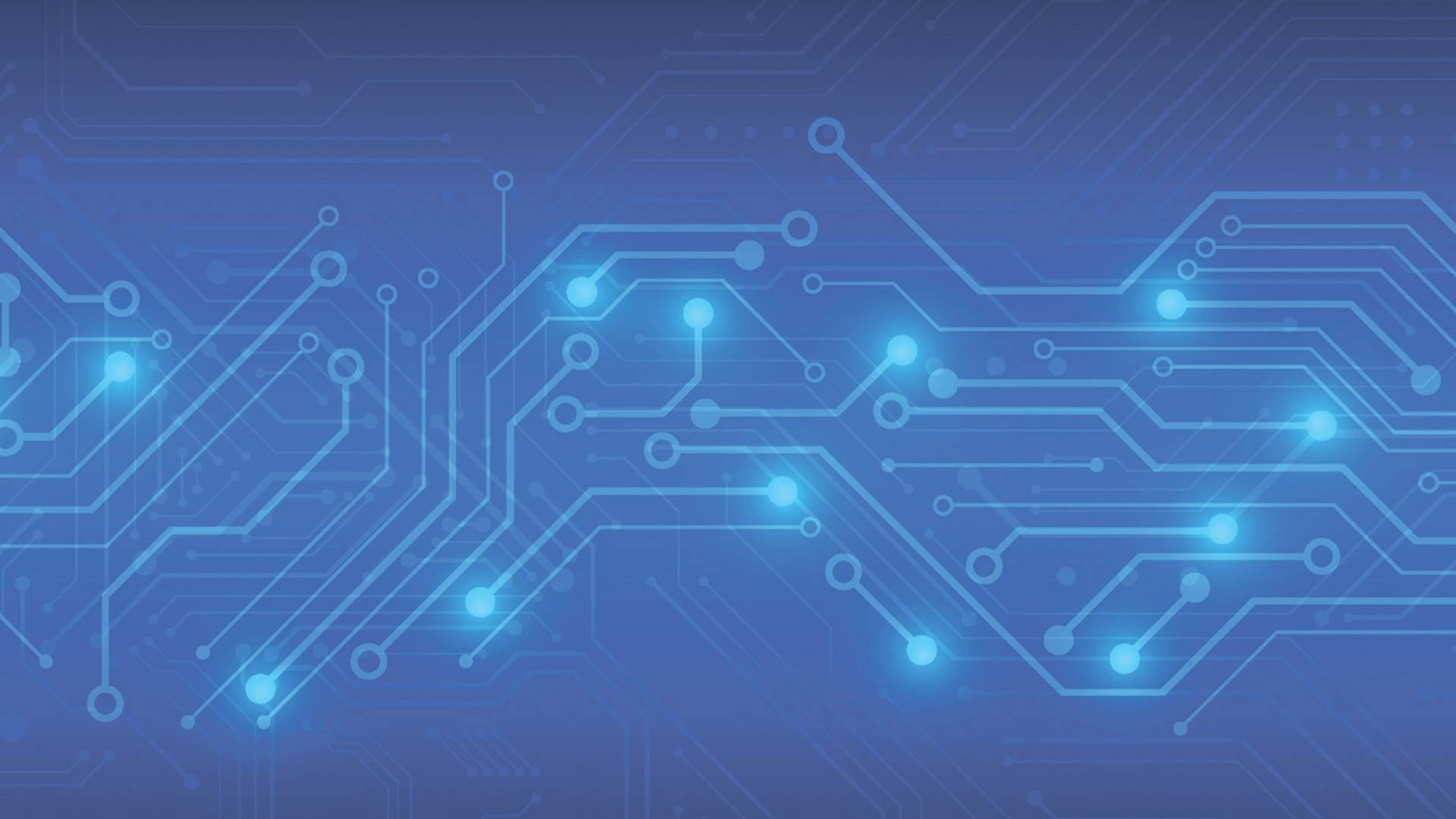 Circuits glow agains a blue background