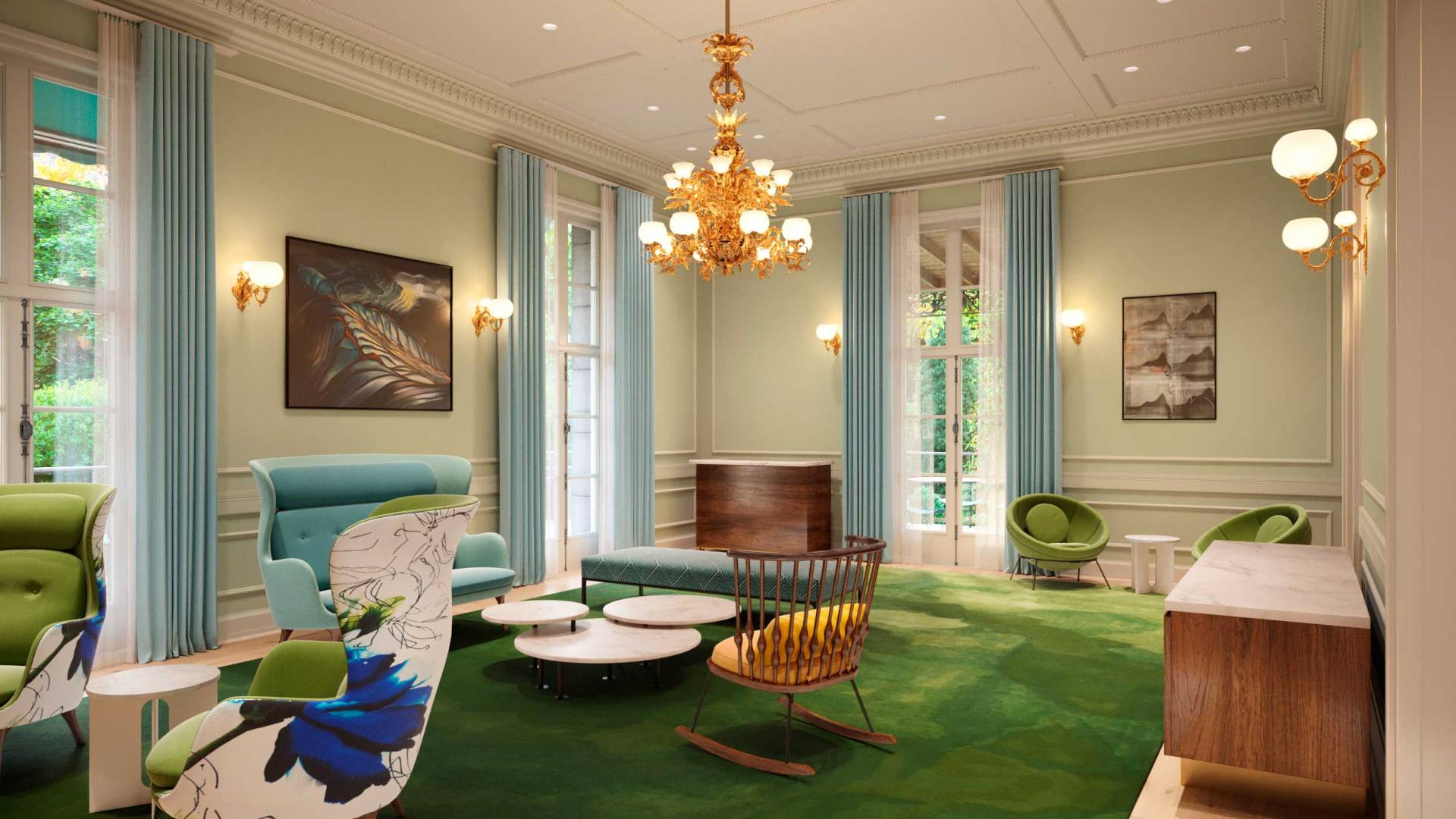 rendering of drawing room/lounge