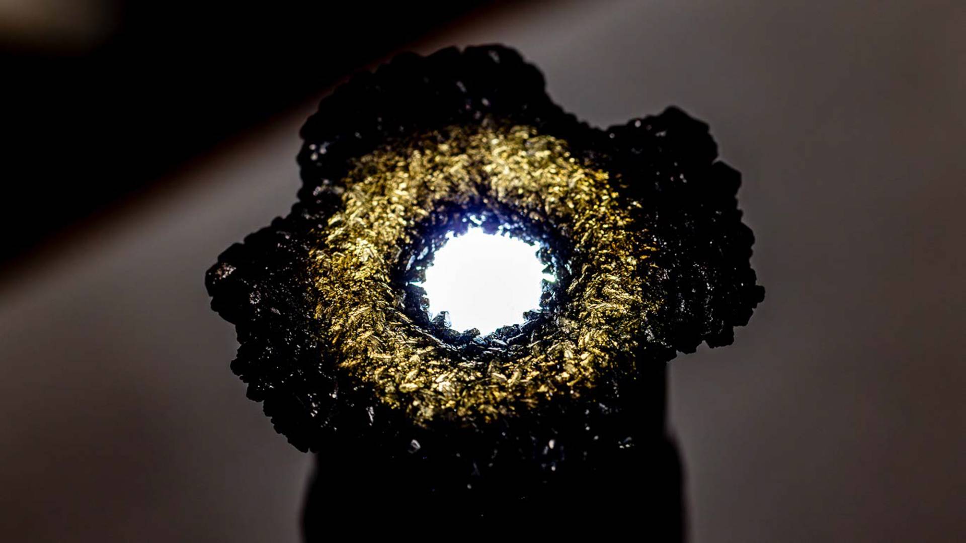 A sample of the diamond material that can be grown in a lab using plasma.