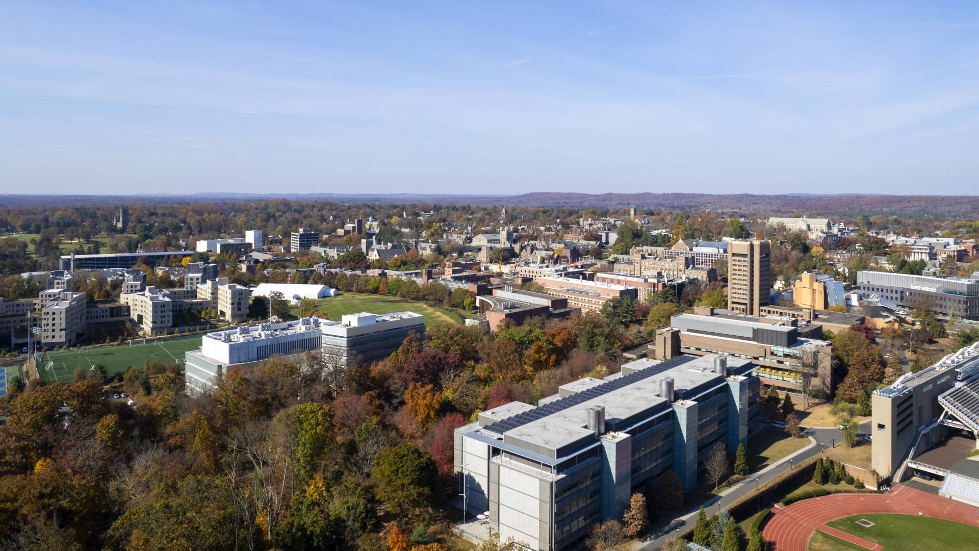 Aerial view of Princeton's campus
