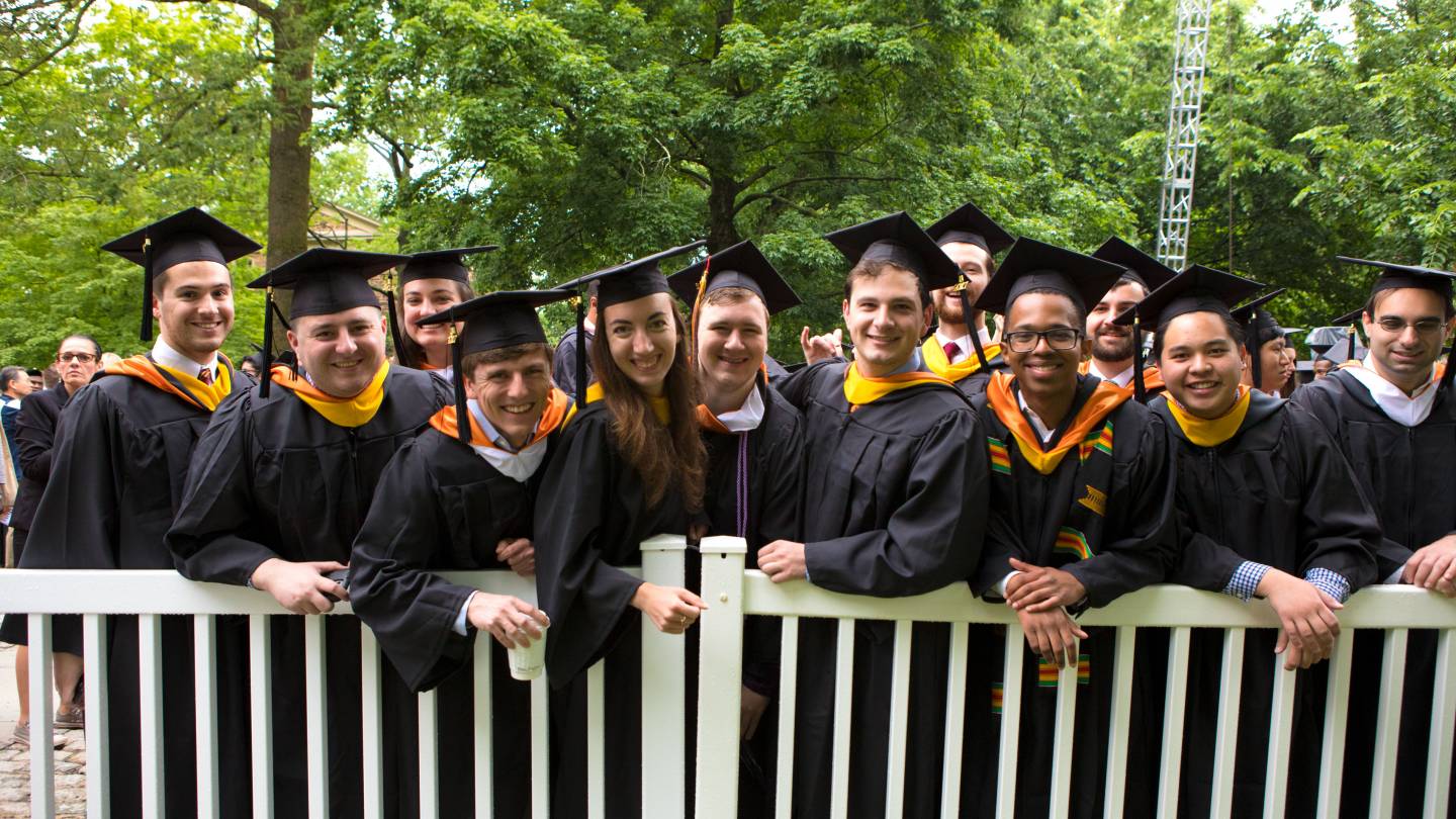 Students waiting to graduate in Commencement 2017