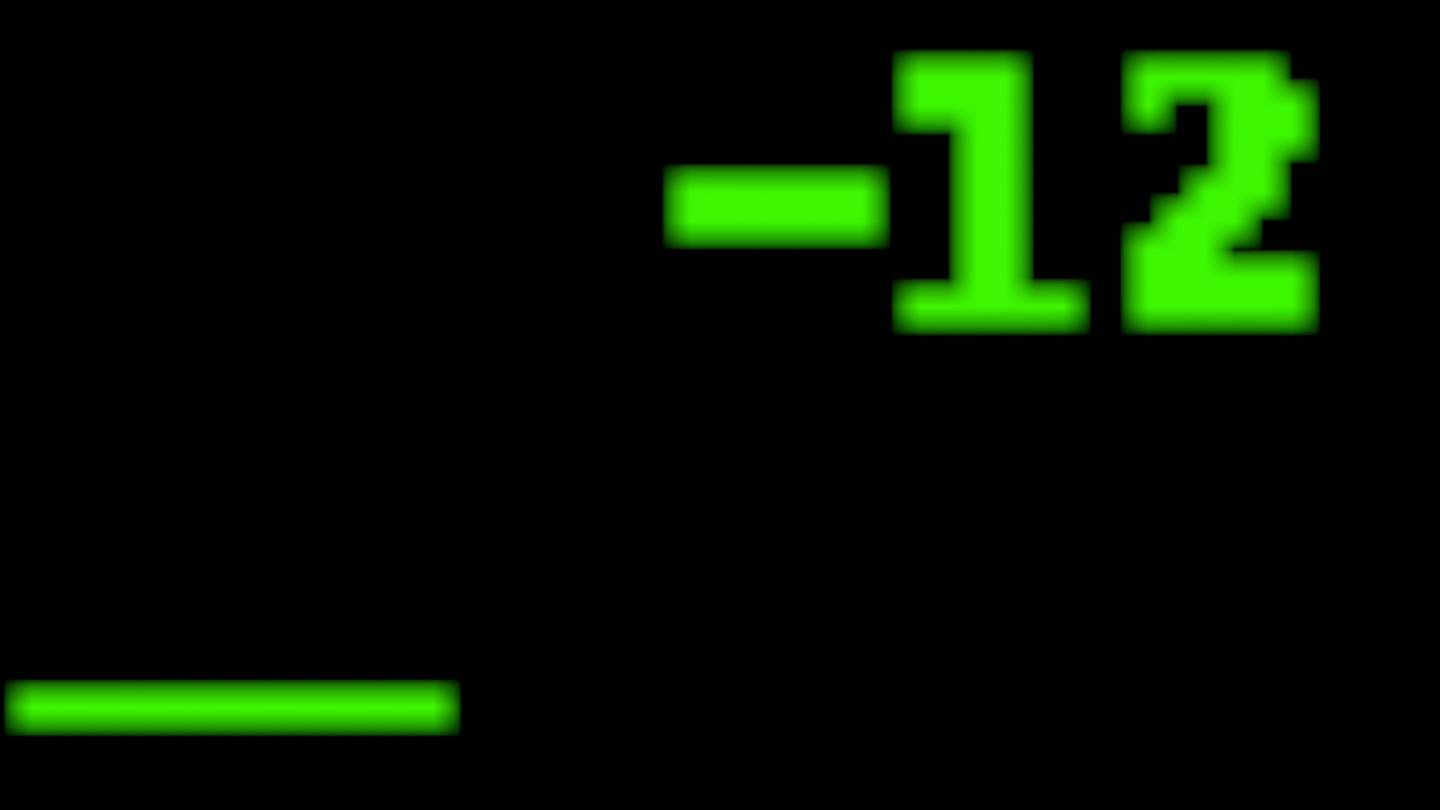 a countdown and green forms on a dark screen