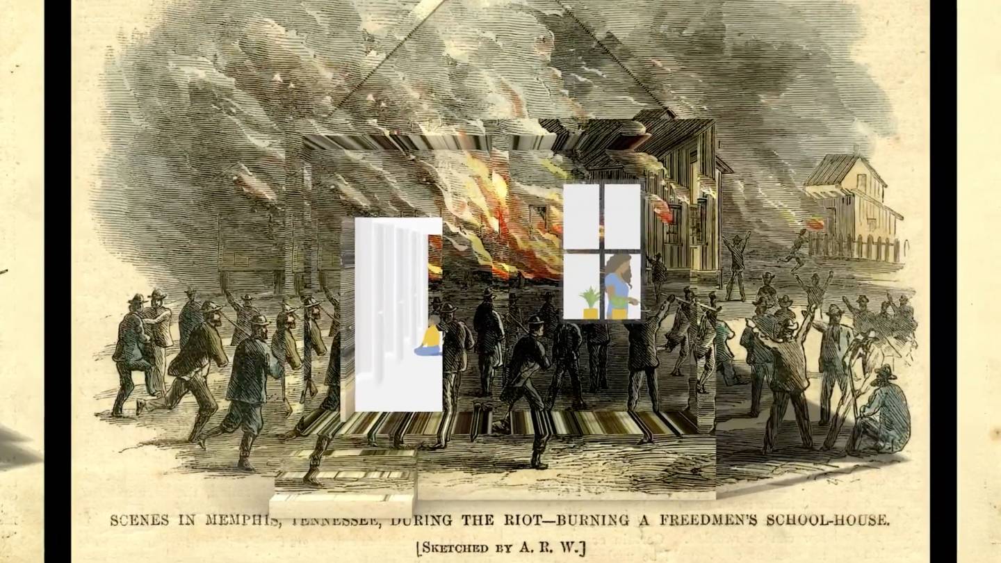 Historical mixed with contemorary imagery of houses, events