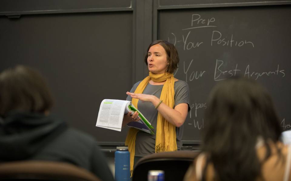 Maria&nbsp;Medvedeva, a lecturer in the Princeton Writing Program, teaching