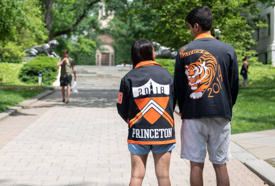 Back of class jackets from Class of 2018 and Class of 2014