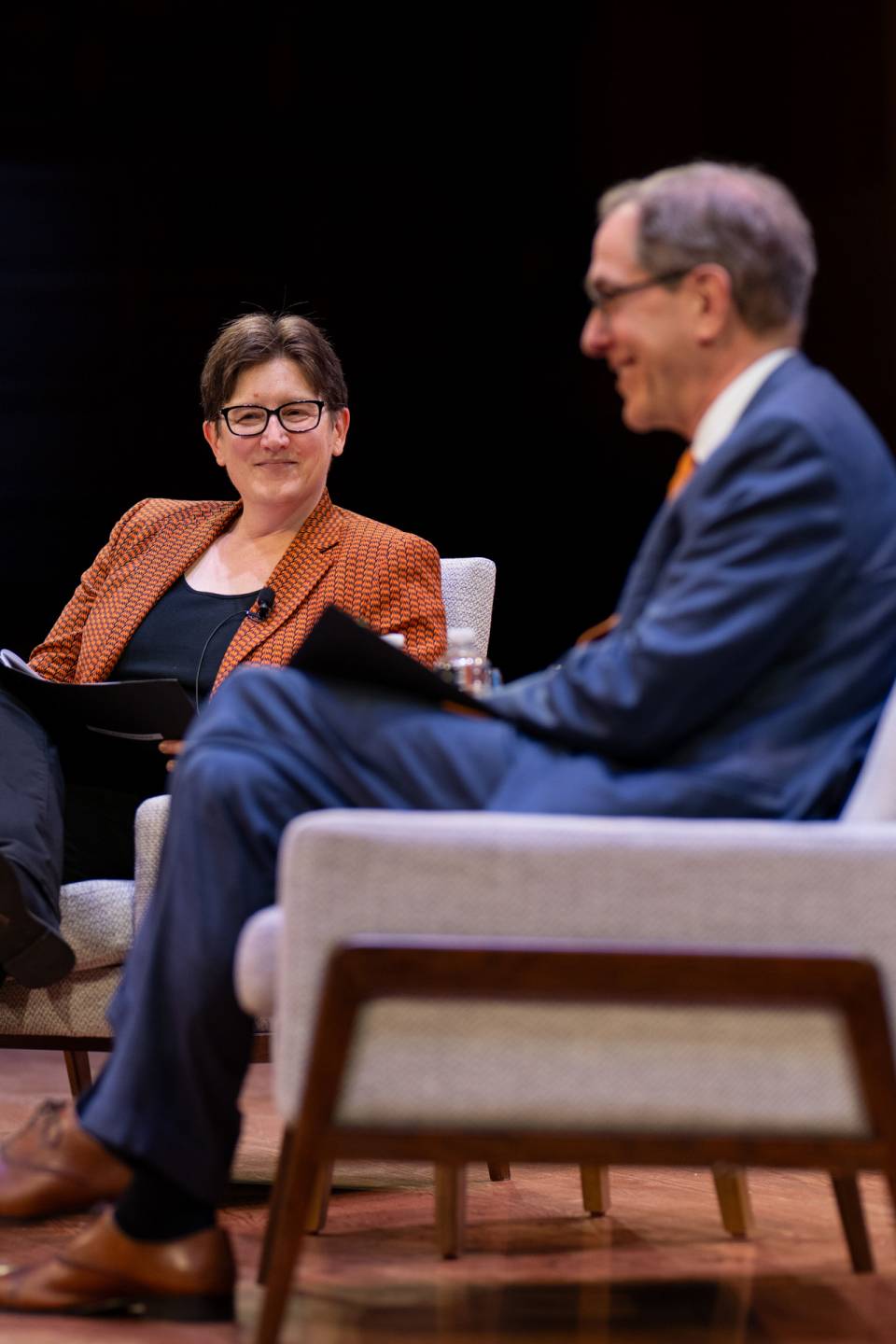 Jen Rexford seated next to President Eisgruber