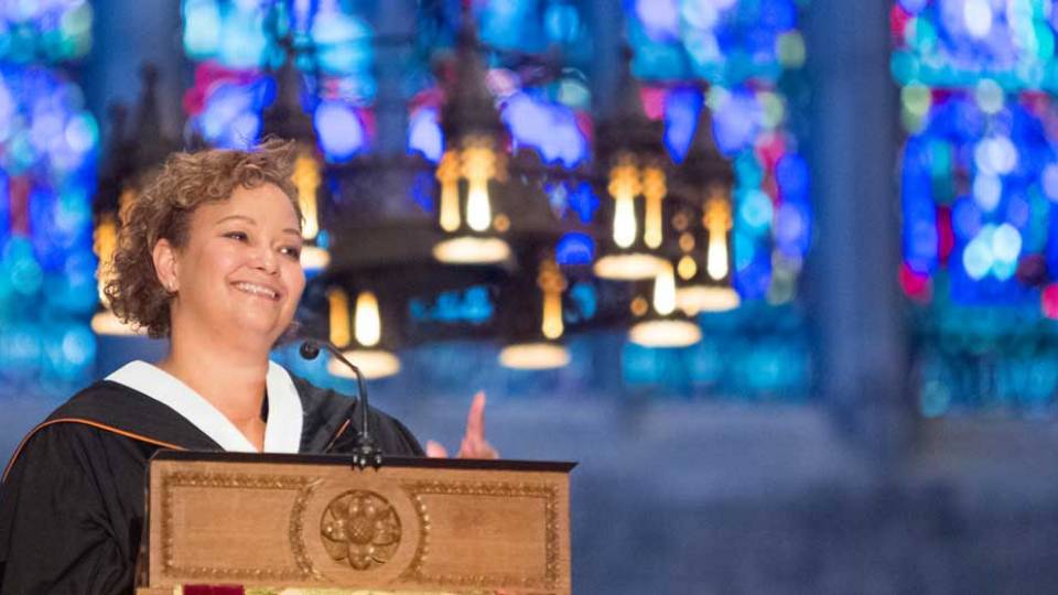 Baccalaureate 2015 Lisa Jackson at podium