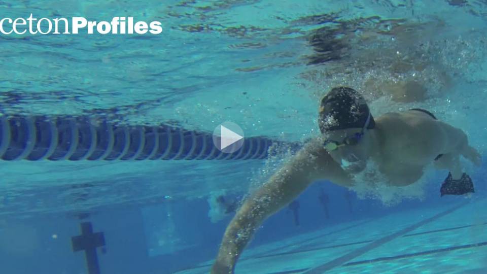 "Princeton Profiles" Alex Lewis swimming in the pool