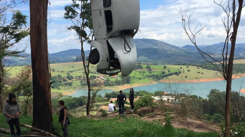 Looking out at the view of the Jaguari River during a hike at Fazenda Serrinha, an ecological reserve outside of the city