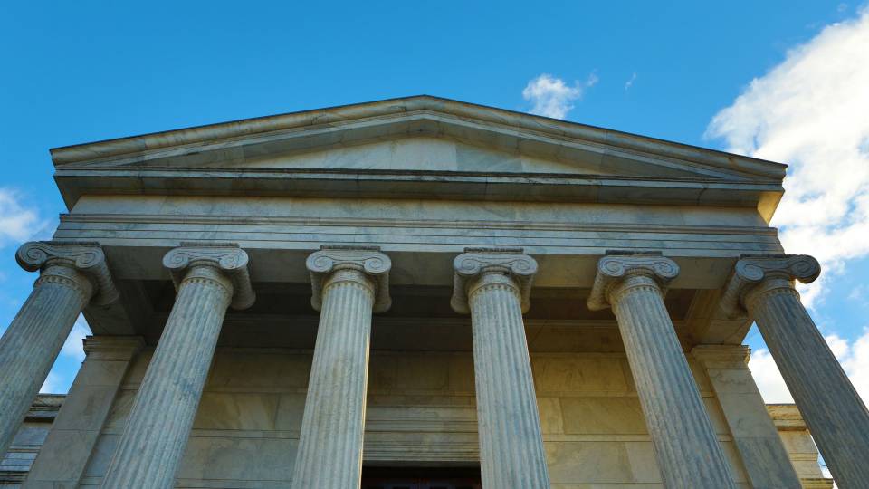 Clio hall against a blue sky