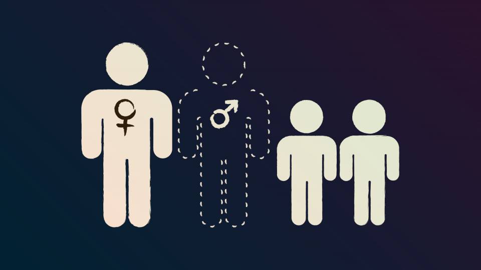 Graphic of a family with the father missing