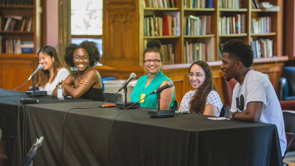 A panel of Princeton University undergraduate students discuss increasing college access for low-income students 