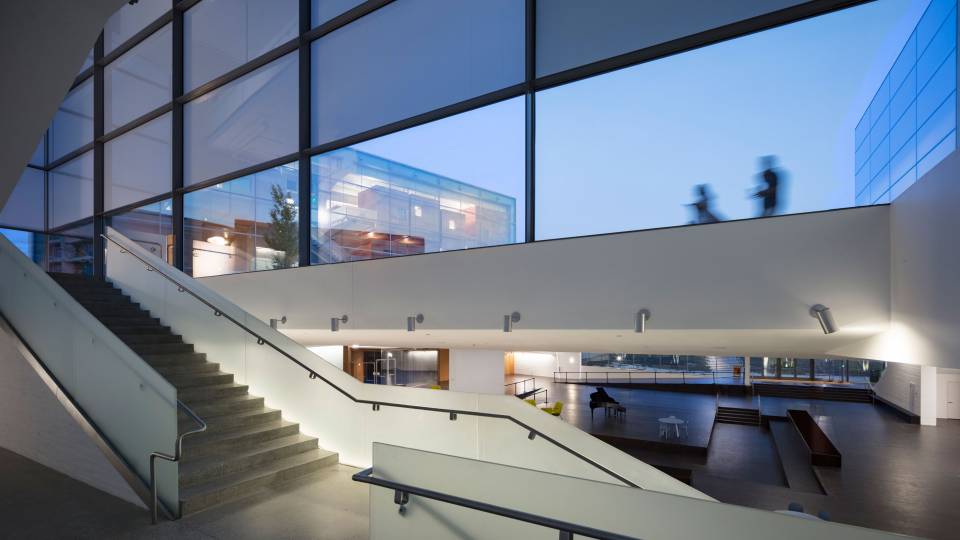 Interior stairwell of Lewis Arts complex