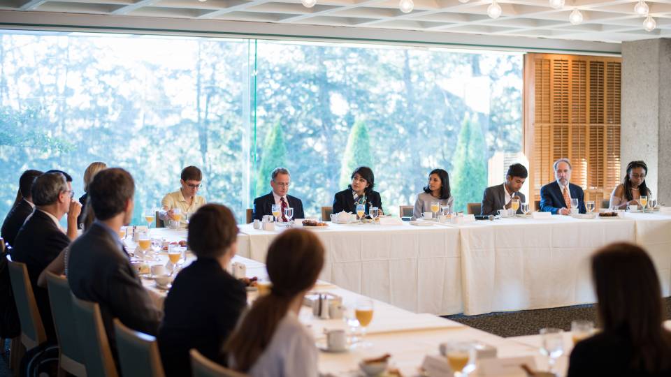 President of Mauritius Ameenah Gurib-Fakim meets with nearly 40 students, faculty and staff