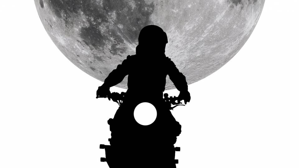 Motorbike and moon