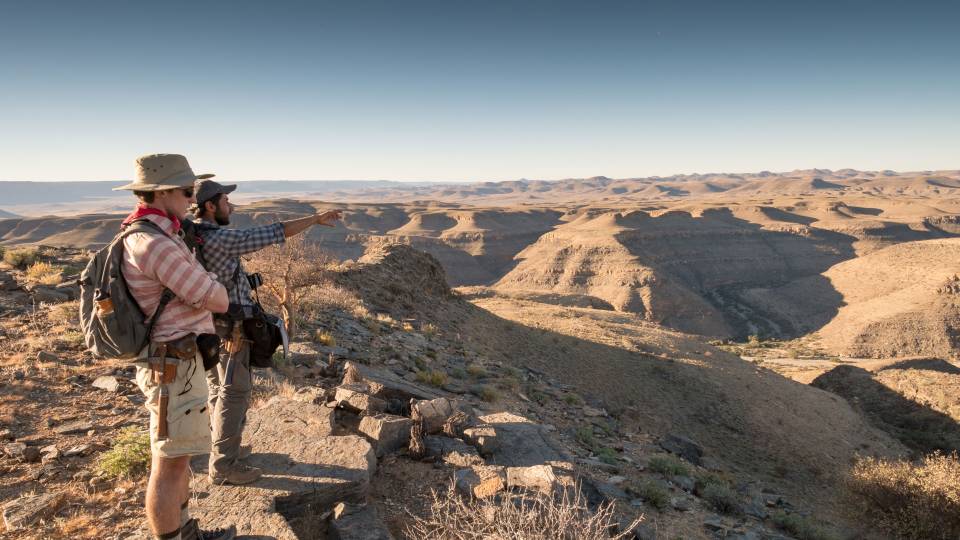 Graduate Students overlooking Zebra River Farm, Namibia