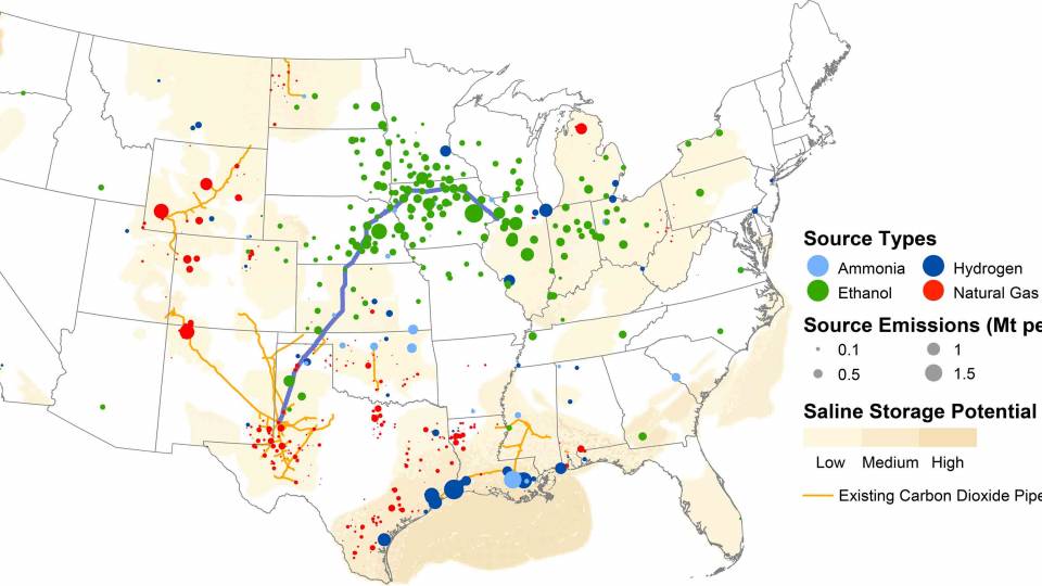 Pipeline network for carbon storage