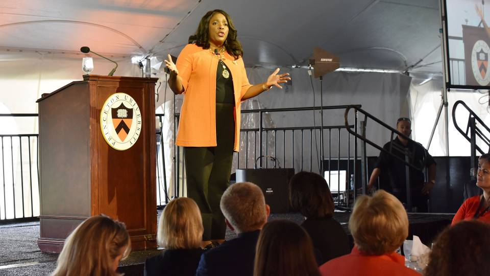 Terri Sewell speaking to audience at She Roars