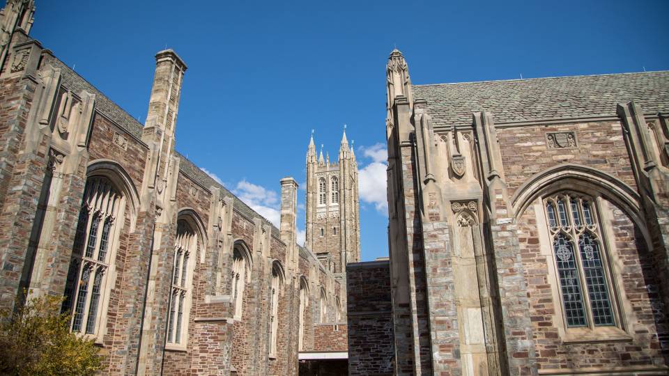 beautiful campus buildings and blue sky