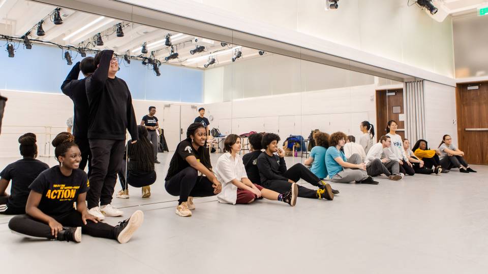 Students watching other dancers at highsteppers class