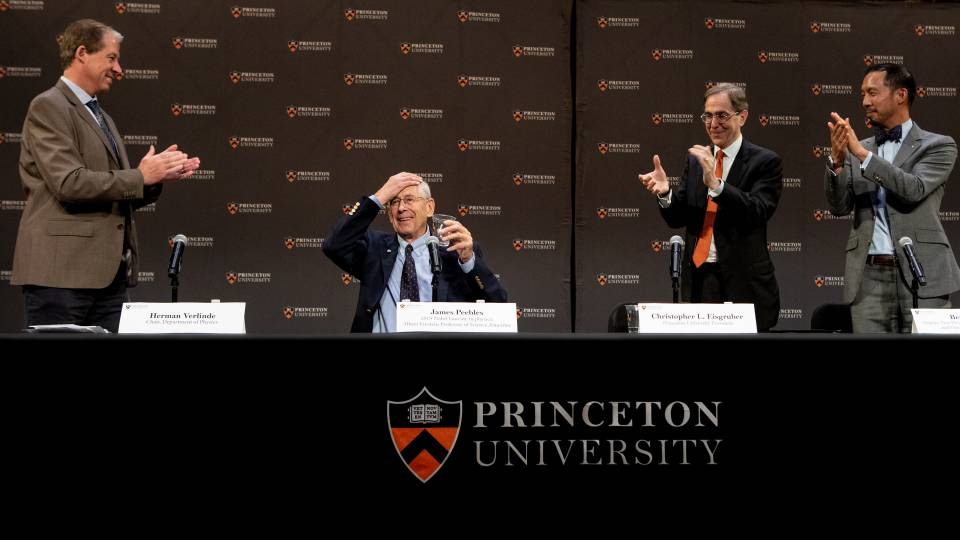 James Peebles at the press conference