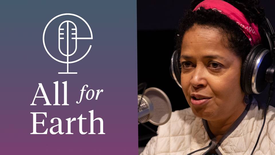 Paula Kahumbu speaks into a microphone