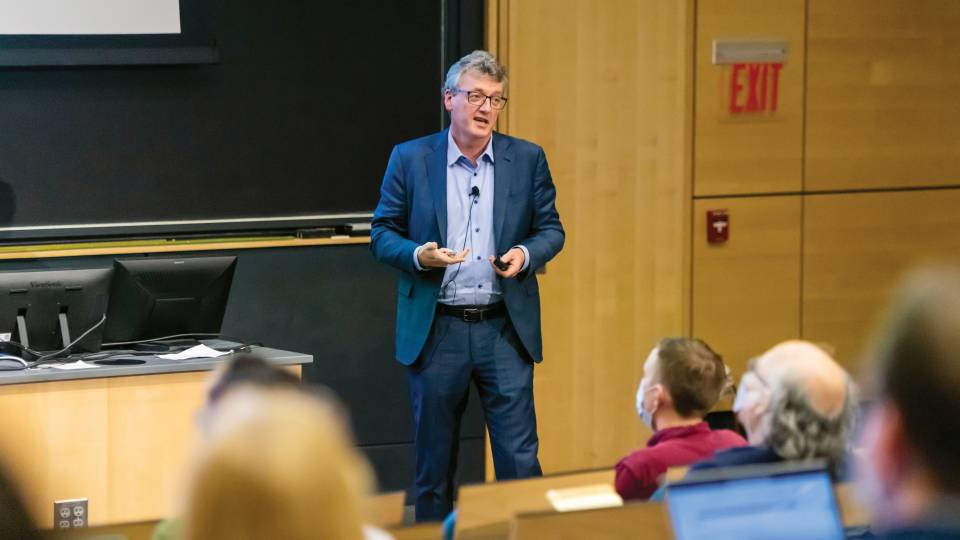 David MacMillan giving a lecture