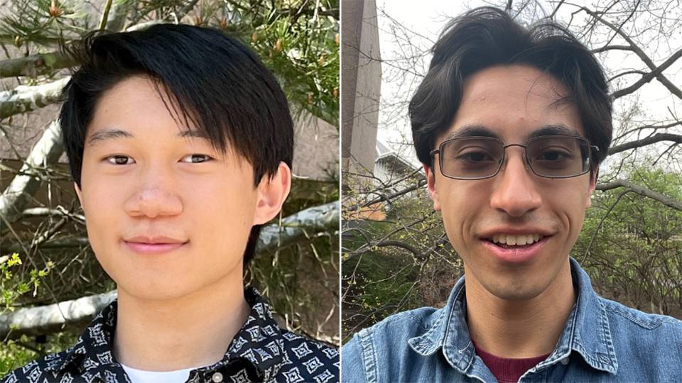 Goldwater Scholarship winners Daniel Hu and Oliver Thakar
