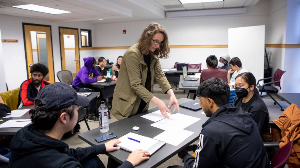 Lucy Partman leads her class