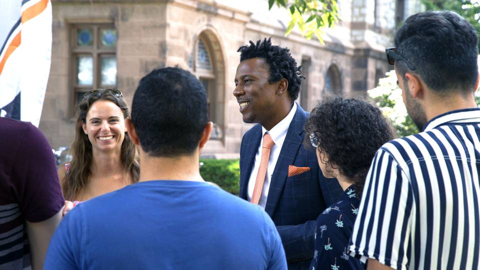 Rodney Priestley meets new grad students