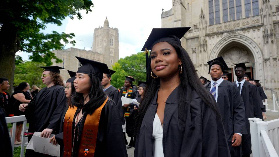 Graduates exit the chapel