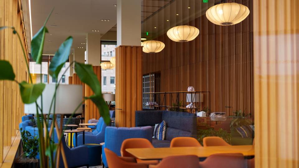 the interior of New College West