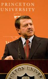 King Abdullah at the podium