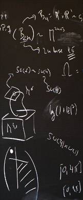 Equations on chalkboard