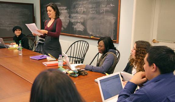 students listening to Vazquez
