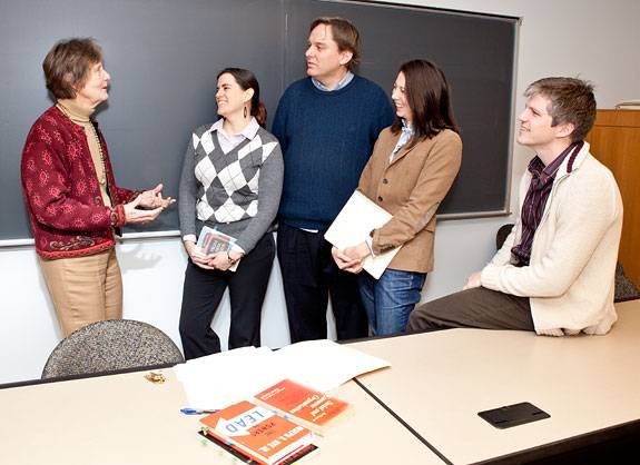 Keohane with grad students